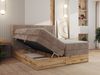Boxspringbett, Set mit zwei Multipocket-Matratze und Topper, hohe Kopfteil, Eiche Wotan Holzrahmen - WOOD CLASSIC KING - 160 x 200 cm - Braun Cord - H3 Bild 4