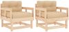 vidaXL Gartenstühle mit Kissen 2 Stk. Massivholz Kiefer 825443 Bild 2