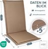 LILENO HOME Gartenstuhl Auflagen [1er Set - Hochlehner] in Taupe - bequeme Liegen als Sitzauflagen für Gartenmöbel - Stuhlkissen für Gartenstühle und Klappstühle MIA Bild 2
