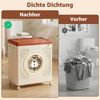 Aufbewahrungsbox für Kleidung mit Deckel und Rollen 45 L rollbarer Wäschekorb Orange Bild 3