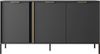 Kommode Lars 153 3D (Farbe: Anthrazit / Anthrazit + Gold) Bild 2