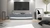 Vladon Lowboard City, TV-Kommode mit Sockelelement, 1 offenem Fach und 3 Schubkästen, Weiß matt/Grau Hochglanz, inkl. LED-Beleuchtung (178 x variabel x 39 cm) Bild 2