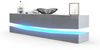Vladon Lowboard City, TV-Kommode mit Sockelelement, 1 offenem Fach und 3 Schubkästen, Weiß matt/Grau Hochglanz, inkl. LED-Beleuchtung (178 x variabel x 39 cm) Bild 4