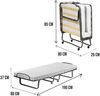 Dmora Tellus-Klappbett, Feldbett mit 12 Latten, inklusive Matratze, platzsparendes Kinderbett, 100 % Made in Italy, 80 x 190 x 37 cm, mit Hülle Bild 3