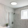 LED Deckenleuchte, IP44, dimmbar, Backlight, silber, D 29,4 cm Bild 3