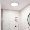 LED Deckenleuchte, IP44, dimmbar, Backlight, silber, D 29,4 cm Bild 2