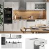 Küchenzeile R-Line Weiß Landhaus/Weiß 300 cm mit Hochschrank, ohne Arbeitsplatte Vicco Bild 2