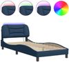 vidaXL Bettgestell mit LED ohne Matratze "Hvar" Blau 90x190 cm Stoff 3213675 Bild 5