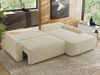 Ecksofa, L-förmiges, lose Kissen, DL-Schlaffunktion, (H 100 x T 187 x B 273 cm) - CUBO L - Struktur Creme - rechte Seite Bild 3