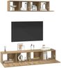 vidaXL TV-Schrankset Wandmontiert 4 pcs Artisan-Eiche Holzwerkstoff 3393362 Bild 3