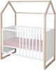 roba Babyzimmer Set Cabane 3-teilig - Baby- & Beistellbett 60 x 120 cm + Wickelkommode + Kinderkleiderschrank 2-türig in Hausoptik - Weiß / Dekor Eiche Bild 3