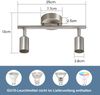 ZMH LED Deckenstrahler 2 Flammig - Flur Deckenleuchte Modern Deckenlampe GU10 Deckenspot Schwenkbar 330°Drehbar Spot Strahler Flurlampe Edelstahl Wohnzimmer Schlafzimmer Ohne Leuchtmittel Bild 4