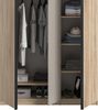 Kleiderschrank 3-türig Girona in Eiche und Kaschmir 130 x 183 cm Bild 4
