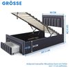 HAUSS SPOLE Polsterbett als Einzelbett und Doppelbett erhältlich,Stauraumbett mit Schubladen (90×200 Einzelbett Boxspringbett Jugendbett mit Stauraum und Lattenrostkonstruktion), Bettrahmen ohne Matratze mit gepolstertes Kopfteil für Schlafzimmer Bild 4