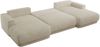 XXL Wohnlandschaft RINA U-Form 360 cm breit, Sofa mit Schlaffunktion & DL-Mechanismus, Wellenfederung, modern freistehend - Creme Strukture Bild 5