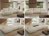 XXL Wohnlandschaft RINA U-Form 360 cm breit, Sofa mit Schlaffunktion & DL-Mechanismus, Wellenfederung, modern freistehend - Creme Strukture Bild 2