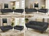 Skandinavisches Sofa Set PIRS 3-2, Komplettset, Wellenfederung, schwarze Füße, Sitzgruppe, Polstermöbel Set - Grau Cord Bild 2