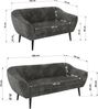 Skandinavisches Sofa Set PIRS 3-2, Komplettset, Wellenfederung, schwarze Füße, Sitzgruppe, Polstermöbel Set - Grau Cord Bild 5
