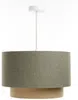 BPS Koncept 061-124-40 Hängeleuchte BOHO ELEGANT E27 1x40W Stoff strukturiert auf PVC-Kunststoff, mit Rattan Diffusor grau, braun H:96cm Ø40cm dimmbar Bild 2