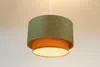 BPS Koncept 061-124-40 Hängeleuchte BOHO ELEGANT E27 1x40W Stoff strukturiert auf PVC-Kunststoff, mit Rattan Diffusor grau, braun H:96cm Ø40cm dimmbar Bild 5