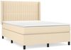 vidaXL Boxspringbett mit Matratze Stoff Creme 140x200 cm, Härtegrad: H2 [3131598] Bild 2
