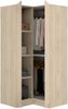 Dmora Kleiderschrank 2 Türen Aser, Eckschrank für Schlafzimmer, Eckschrank, 91x93h184 cm, 91x93h184 cm, Eiche Bild 5
