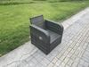 Fimous Polyrattan Gartenmöbelset 9-Sitzer Garten Lounge Set mit Esstisch 2 kleine Fußhockern Dunkelgrau Gemischt Bild 4