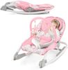 2 in 1 Babywippe klappbar tragbare Babyschaukel mit 3-stufig verstellbarer Rückenlehne Rosa Bild 2
