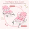 2 in 1 Babywippe klappbar tragbare Babyschaukel mit 3-stufig verstellbarer Rückenlehne Rosa Bild 5