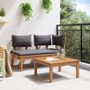 vidaXL Gartenbank und Tischset 2 pcs Grau und Braun Massivholz Teak 42006399 Bild 4