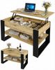 TREND WERK Couchtisch Lift-Couchtisch höhenverstellbar Sofatisch 92×54 cm mit Stauraum, verstecktem Fach Wohnzimmertisch Holz modern Bild 2