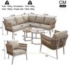 Celya Gartenlounge-Set Gartenlounge-Set für 5-6 Personen,Großes Outdoor Sofa Set, (Modulares Ecksofa Set für Terrasse Balkon, Beige), 6-teiliges PE-rattan Sitzgruppe mit wasserfester Sitzbank, Kissenset Bild 2