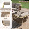Celya Gartenlounge-Set Gartenlounge-Set für 5-6 Personen,Großes Outdoor Sofa Set, (Modulares Ecksofa Set für Terrasse Balkon, Beige), 6-teiliges PE-rattan Sitzgruppe mit wasserfester Sitzbank, Kissenset Bild 4