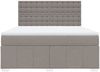 vidaXL Boxspringbett mit Matratze Taupe 180x200 cm Stoff 3291765 Bild 4