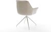 Esszimmerstuhl Kaira-Flex Webstoff Soft Beige Kreuzgestell konisch Edelstahl Bild 5