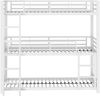 Etagenbett 90x200 cm Dreifach aus Metall in Weiß – mit Leiter, Schutzgeländern und platzsparendem Design Bild 5