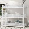 Etagenbett 90x200 cm Dreifach aus Metall in Weiß – mit Leiter, Schutzgeländern und platzsparendem Design Bild 4