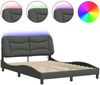 vidaXL Bettgestell mit LED ohne Matratze "Hvar" Dunkelgrau 140x200 cm Stoff 3213705 Bild 2