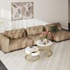 Couchtisch Weiß Gold Marmor Rund Set Stauraum Moderne Wohnzimmertisch Bild 2