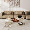 Couchtisch Weiß Gold Marmor Rund Set Stauraum Moderne Wohnzimmertisch Bild 4