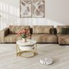 Couchtisch Weiß Gold Marmor Rund Set Stauraum Moderne Wohnzimmertisch Bild 5