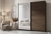 Deine Möbel 24 Schwebetürenschrank ARLO Schiebetürenschrank mit Spiegel – Kleiderschrank 150 / 200 cm, (in Nussbaum, Sandbeige, Weiß, Eiche Artisan & Graphit, 1-St, mit Spiegel) moderner Schlafzimmer-Schrank Bild 3