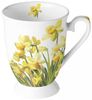 Ambiente Luxury Paper Products Tasse Porzellan, Becher Tee, Kaffee, Sommer Blumen Mug Kollektion, Material Porzellan Narzissen, Blumen Kollektion, Winter, Herbst, Frühling Kollektion, ideal als Geschenk Bild 2