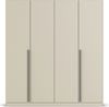 rauch Kleiderschrank Alba, Drehtürenschrank, Garderobenschrank, 4-türig, mit 3 Kleiderstangen, 4 Einlegeböden und Schubladeneinsatz, Farbe Champagner, Beige, Griffstange Grau metallic, Schwarz, 181x197x54cm Bild 2