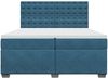vidaXL Boxspringbett mit Matratze Blau 200x200 cm Samt 3291018 Bild 4