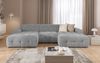 luma-home Wohnlandschaft U-Form 6-Sitzer, raffinierte Steppungen, Chenille-Bezug in Hellgrau, 323 x 161 x 79 cm Bild 2