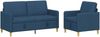 vidaXL Sofa Set mit Stauraum 2 pcs Blau Polyester 3429184 Bild 2