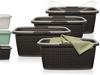 Hausfelder Wäschekorb Wäschewanne 58 x 37 x 25 cm (Anthrazit-Schwarz, 4 Wannen, 35 l) (Set, 4 St, 4 x Wäschewanne), mit klappbaren Henkeln, mit Griffen, 35 Liter Bild 5
