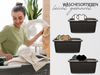 Hausfelder Wäschekorb Wäschewanne 58 x 37 x 25 cm (Anthrazit-Schwarz, 4 Wannen, 35 l) (Set, 4 St, 4 x Wäschewanne), mit klappbaren Henkeln, mit Griffen, 35 Liter Bild 2