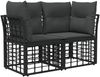 vidaXL Outdoor-Sofagarnitur Schwarz Polyester 3437467 Bild 4